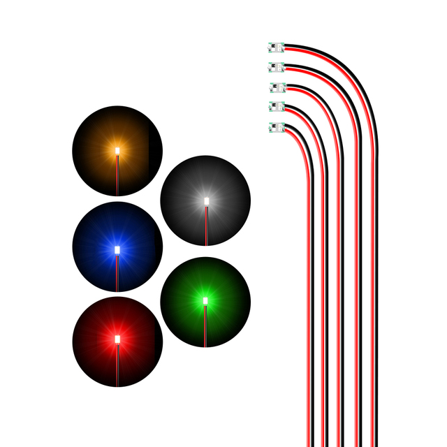 Migoczące światło przewodowe LED SMD 0805 2mm 3V/12V, wstępnie lutowane, do zabawek i modeli pociągów - Wianko - 8