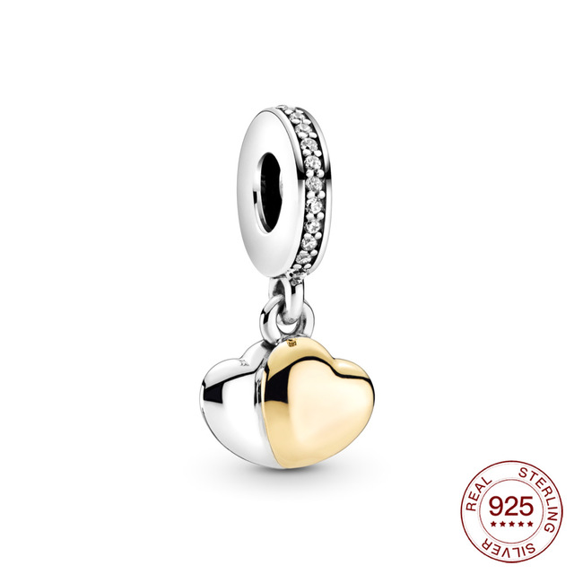 Nowy dwukolorowy srebrny charm w kształcie łabędzia do bransoletki lub naszyjnika Pandora - biżuteria celebrytka - Wianko - 5