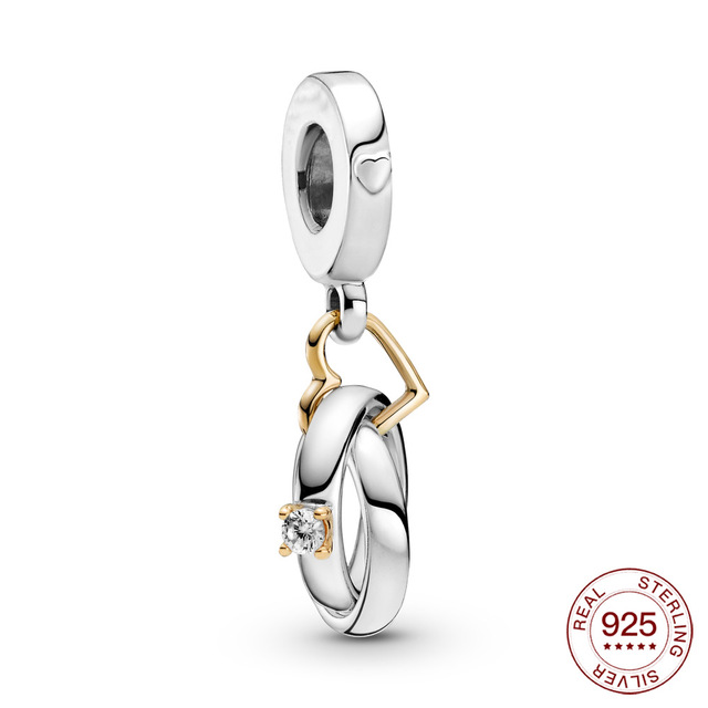 Nowy dwukolorowy srebrny charm w kształcie łabędzia do bransoletki lub naszyjnika Pandora - biżuteria celebrytka - Wianko - 6