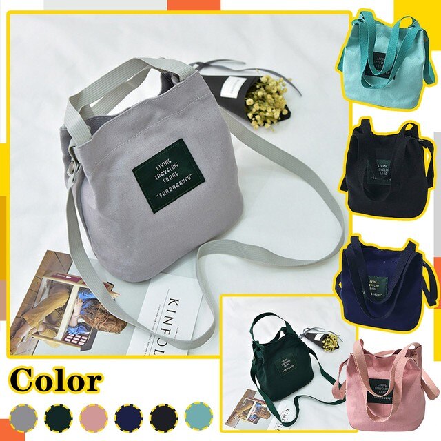 Mini płócienna torba damska Tote z uroczym listem - praktyczna torebka dla kobiet i dziewcząt - Wianko - 1