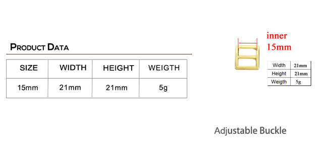 Regulowany pasek jasnego koloru, szerokość 15mm, suwak metalowy tri-glid, do majsterkowania - żółte złoto - Wianko - 3