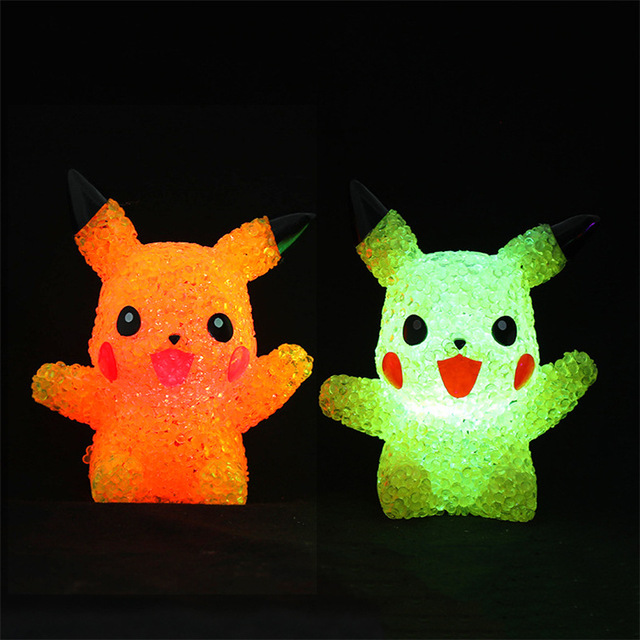 11 cm Pikachu figurka Pokemon Anime kolorowa noc światło Led zabawka prezent dla dziecka urodziny - Wianko - 2