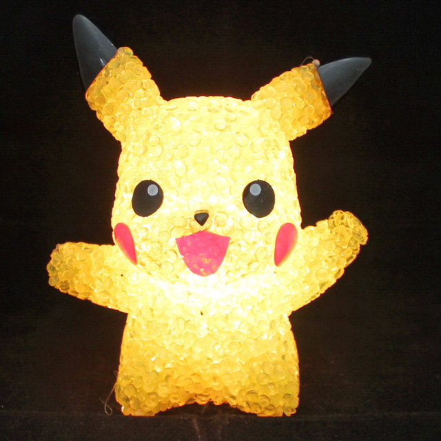 11 cm Pikachu figurka Pokemon Anime kolorowa noc światło Led zabawka prezent dla dziecka urodziny - Wianko - 1