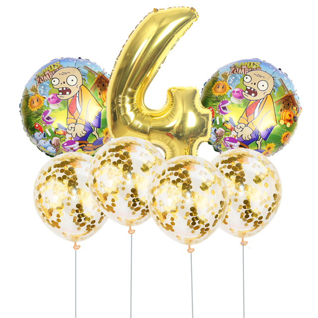 Zestaw 7 balonów foliowych zielonych i złotych, w kształcie numerów, idealny na przyjęcie urodzinowe dla dzieci, baby shower i gry z gadżetami - Wianko - 3