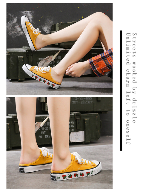 Nowe, letnie, dzikie, brezentowe buty dla kobiet 2019 - wygodne buty na płaskiej podeszwie z luźnym obcasem i modnym stylem Ulzzang - Wianko - 6