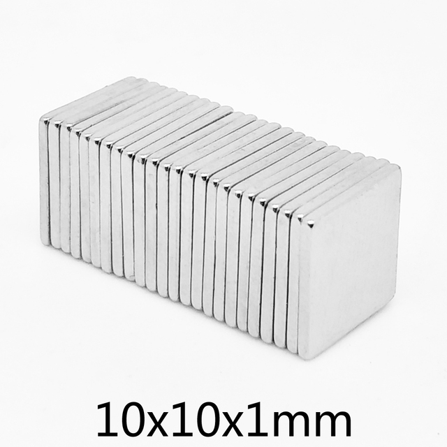 Mocne magnesy neodymowe 10x10x1mm - zestaw (10/20/50/100/150/200/300/500 sztuk) - Wianko - 2