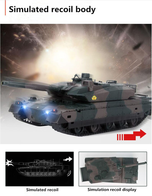 Zdalnie sterowany duży model czołgu ładującego - zabawka dla chłopca zdalnie sterowana zabawka w kształcie samochodowego czołgu - Wianko - 7
