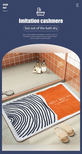 Dywan Bubble Kiss – mata gruba chłonna, paski drzwi do łazienki, Home antypoślizgowy, dywanik toaletowy Nordic, dekoracyjny dywanik sypialniany, kaszmirowy, składany - Wianko - 6