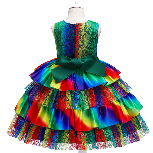 Sukienka dla dziewczynek korowód z dekoltem w szpic, Tuxedo, pióra na ślub - różowe cekiny - Wianko - 32