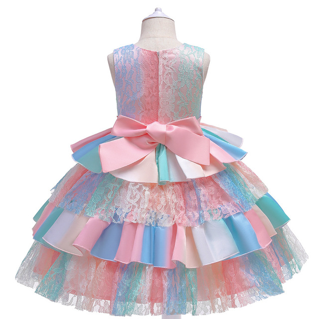 Sukienka dla dziewczynek korowód z dekoltem w szpic, Tuxedo, pióra na ślub - różowe cekiny - Wianko - 48