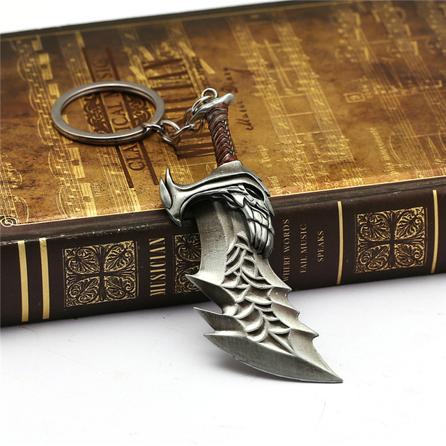Breloczek Kratos z ostrzami chaosu - metalowa biżuteria męska na klucze - Wianko - 7