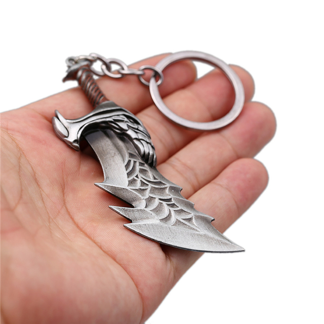 Breloczek Kratos z ostrzami chaosu - metalowa biżuteria męska na klucze - Wianko - 6