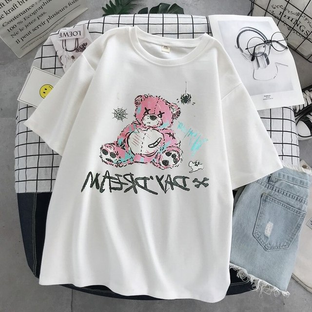 Koszulka do biegania damska Harajuk goth z nadrukiem Anime T-shirt Unisex 2021 - Wianko - 10