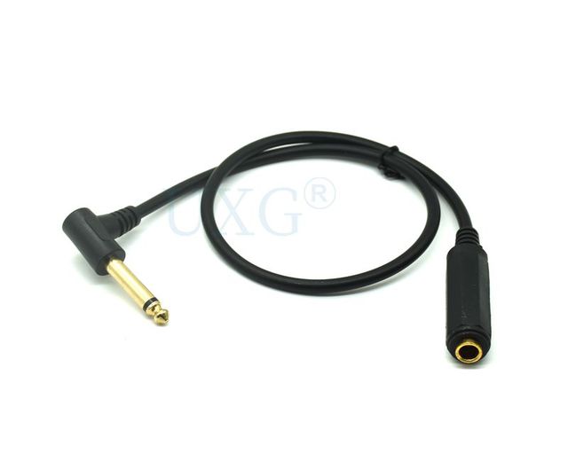 Kabel krosowy Audio 6.35MM MONO męski 6.5mm na żeński 1/4 cala 90° 50CM - Wianko - 5
