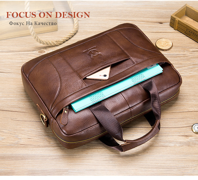 Biznesowa torba na ramię męska z retro skóry wołowej - duża pojemność, przenośny neseser na laptop - Wianko - 2