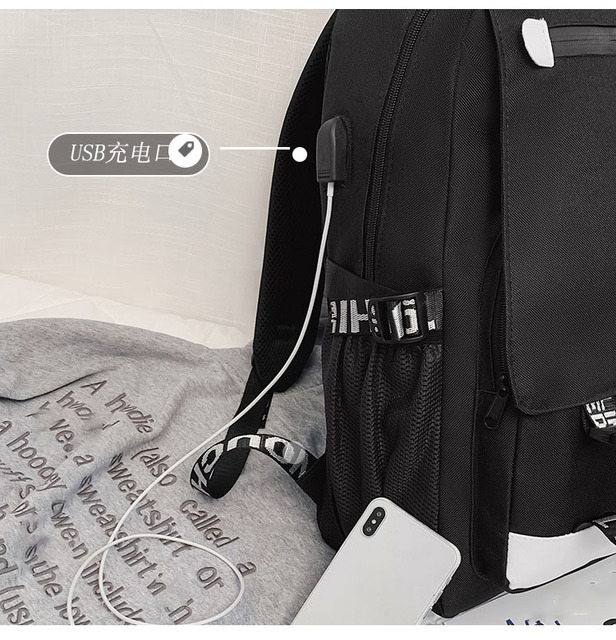 Plecak podróżny Tokio Ghul Anime z błyszczącym zamkiem na książki i miejscem na laptopa - Wianko - 3