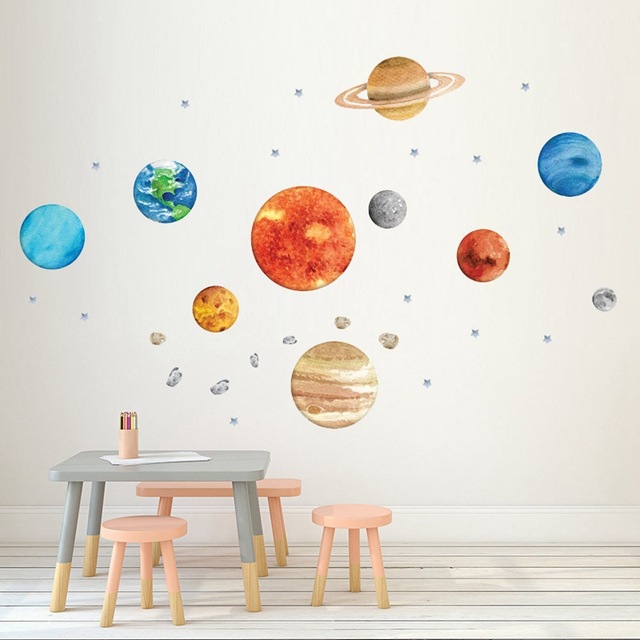 Naklejki ścienne Dziewięć Planet - kreatywna dekoracja dla przedszkolnego pokoju dziecięcego - Wianko - 6
