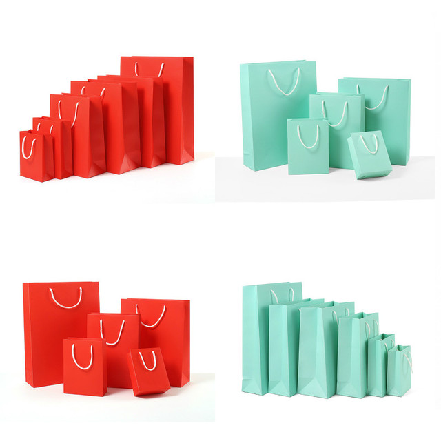 Zielona czerwona wysokiej jakości papierowa torba na prezent, różne rozmiary, z uchwytami - Wianko - 1