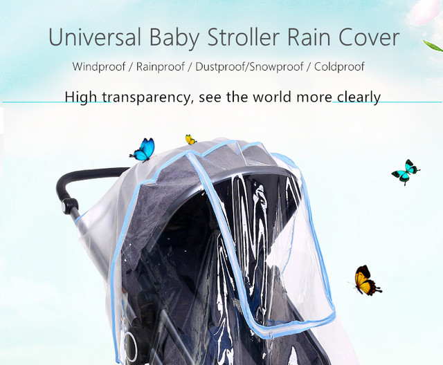 Uniwersalny wodoodporny przezroczysty płaszcz przeciwdeszczowy z zamkiem na wózek dziecięcy - Wianko - 1