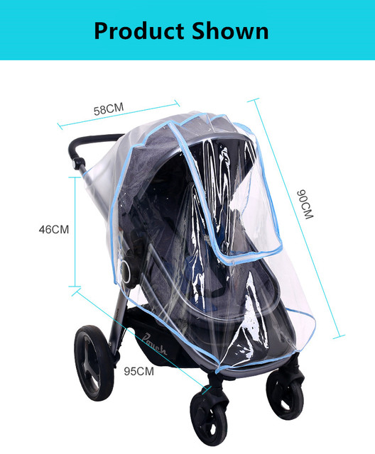 Uniwersalny wodoodporny przezroczysty płaszcz przeciwdeszczowy z zamkiem na wózek dziecięcy - Wianko - 11