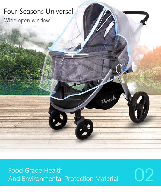 Uniwersalny wodoodporny przezroczysty płaszcz przeciwdeszczowy z zamkiem na wózek dziecięcy - Wianko - 4