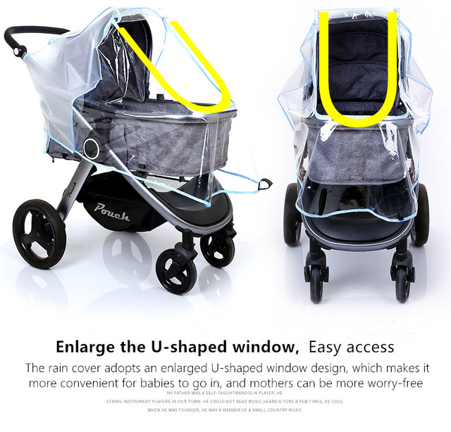 Uniwersalny wodoodporny przezroczysty płaszcz przeciwdeszczowy z zamkiem na wózek dziecięcy - Wianko - 8