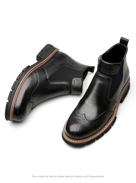 Męskie buty sztyblety Chelsea Vintage z prawdziwej skóry cielęcej - Wianko - 25