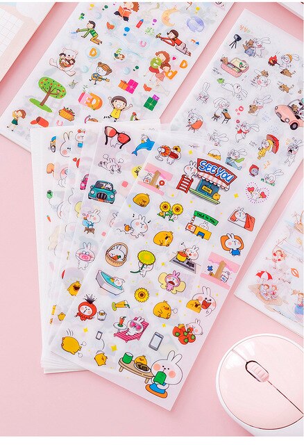 120 sztuk naklejek dekoracyjnych PET Bullet Journal Kawaii świnka, do Scrapbookingu DIY i pamiętnika - Wianko - 11