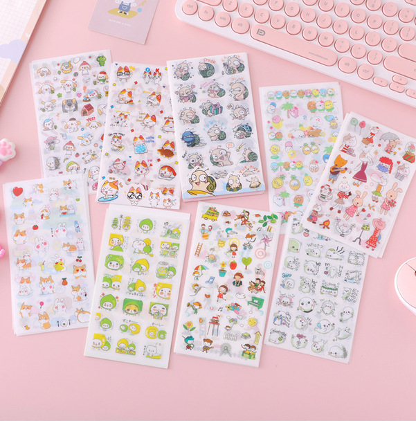 120 sztuk naklejek dekoracyjnych PET Bullet Journal Kawaii świnka, do Scrapbookingu DIY i pamiętnika - Wianko - 1