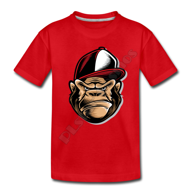 T-Shirt 3D z nadrukiem Goryla w kapeluszu - dla dzieci, śmieszny, zwierzęcy motyw, lato, krótki rękaw - Wianko - 7