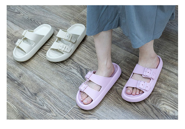 Kobiety - Grube sandały na platformie - Damskie sandały plażowe - Buty dla par mężczyzn - Kryte łazienkowe antypoślizgowe kapcie buty płaskie - Wianko - 12