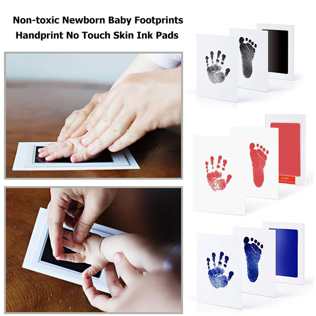 Zestaw do odcisków rąk i stóp dla niemowląt - Nietoksyczny atramentowy odcisk dłoni noworodka - Wianko - 2