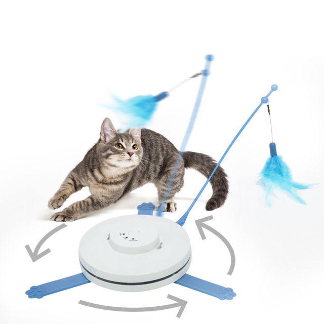 Automatyczna interaktywna zabawka UFBemo dla kotów - tajemnicza tkanina w ruchu z myszką, piórkiem i zwierzakiem Pet, jouet chat - Wianko - 1