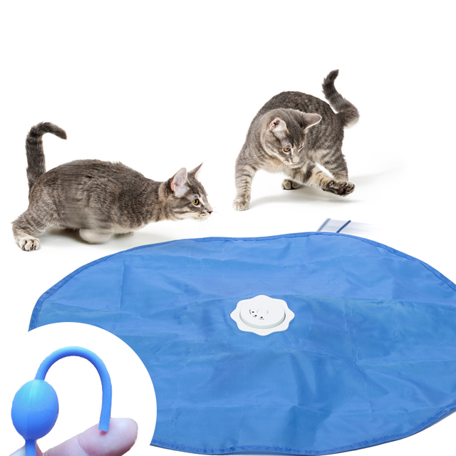 Automatyczna interaktywna zabawka UFBemo dla kotów - tajemnicza tkanina w ruchu z myszką, piórkiem i zwierzakiem Pet, jouet chat - Wianko - 2