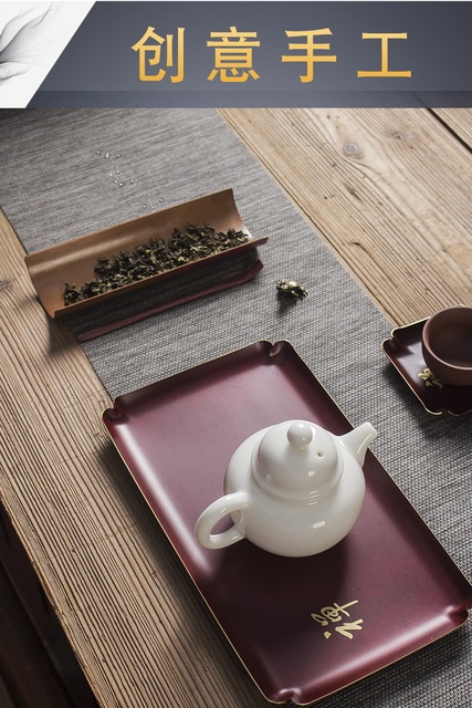 Zestaw do herbaty Taoci 8 kawałków - czerwona miedź i srebro pozłacany, 3 łyżeczki + zestaw do herbaty kung fu 6 dżentelmenów ceremonia herbaty - Wianko - 37