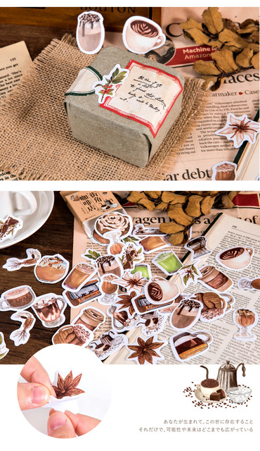 Zestaw 46 sztuk Kawaii Washi - papierowe naklejki DIY Craft do albumu Scrapbooking - Wianko - 5