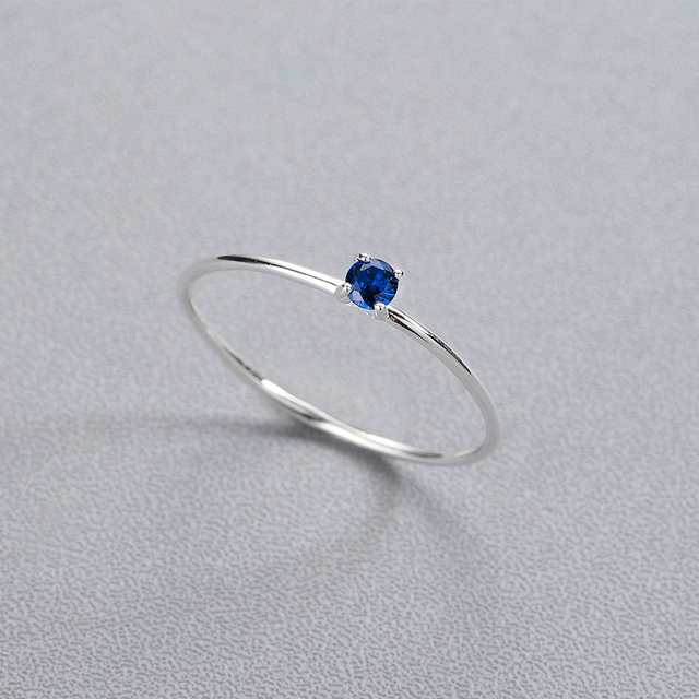 Pierścień Tiny ciemnoniebieski kamień marki Boho Vintage - moda minimalizm dla kobiet - Wianko - 3