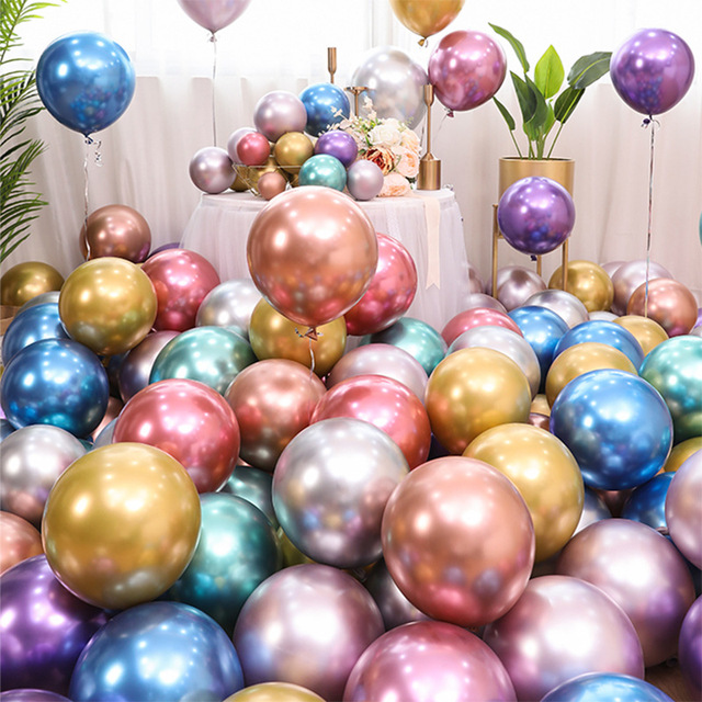 10 sztuk nowych perłowych balonów lateksowych, chromowane, w metalicznych kolorach, dekoracje na przyjęcie urodzinowe - Wianko - 1