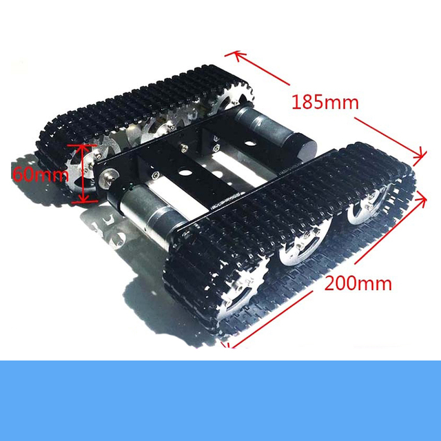 Czołg RC do samodzielnego montażu z podwoziem śledzonym, silnikiem 9V/12V DC, kodowanym enkoderem i ramą z metalu - zabawka edukacyjna 5KG obciążenia - Wianko - 1