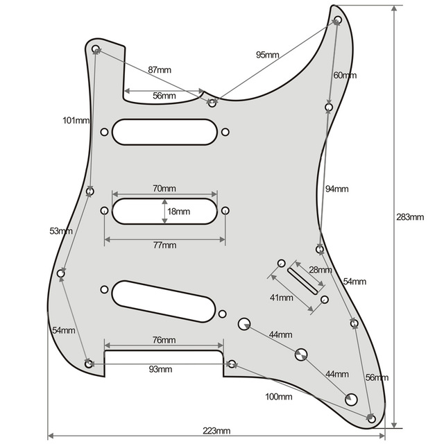 Nowy czarny pickguard 3Ply 11 otworów do gitary Strat - akcesorium elektryczne - Wianko - 8