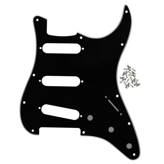 Nowy czarny pickguard 3Ply 11 otworów do gitary Strat - akcesorium elektryczne - Wianko - 2