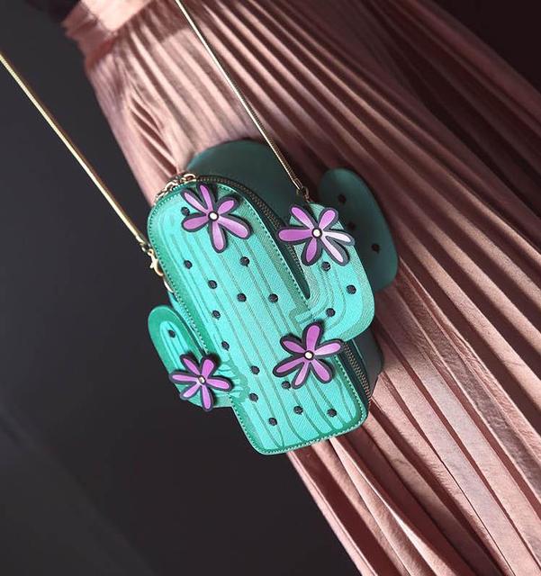 Mała torba Crossbody z haftowanymi kwiatowymi wzorami dla kobiet - kaktusowa zielona - Wianko - 7