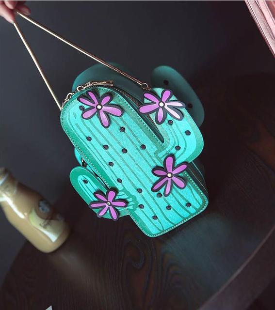 Mała torba Crossbody z haftowanymi kwiatowymi wzorami dla kobiet - kaktusowa zielona - Wianko - 6