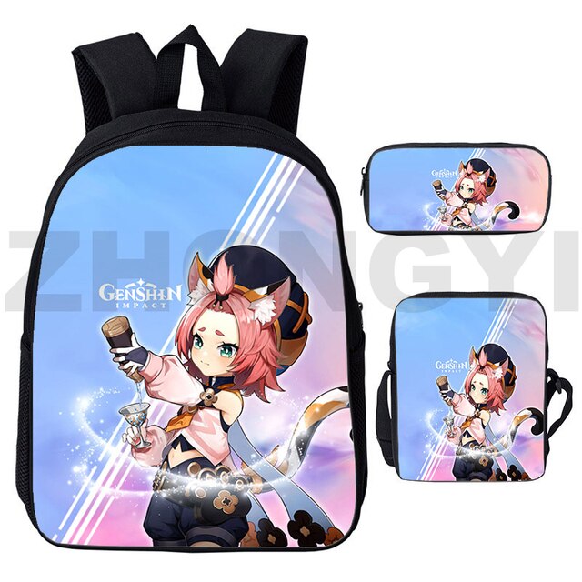 Plecak Genshin Impact 3D Print - 3 szt./zestaw Anime - dla mężczyzn, Hot gry - Kawaii torba dla nastoletnich dziewczyn - Wianko - 11
