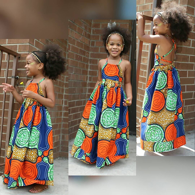 Sukienka Dziewczyny maluch Vestidos w afrykańskim stylu, modny nadruk, lekka letnia sukienka Sundress dla dzieci - Wianko - 7