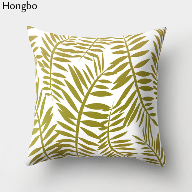 Poszewka na poduszkę z motywem tropikalnych liści leśnych drzew, kwadratowa, do dekoracji samochodu i sofy w domu, marki Hongbo - Wianko - 16
