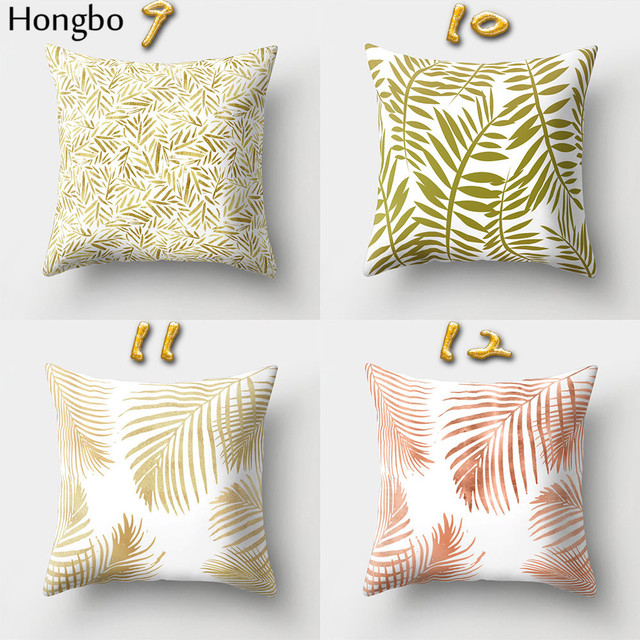Poszewka na poduszkę z motywem tropikalnych liści leśnych drzew, kwadratowa, do dekoracji samochodu i sofy w domu, marki Hongbo - Wianko - 5