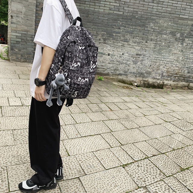 Plecak Fashion Girl Boy Harajuku z nadrukiem graffiti dla kobiet i mężczyzn - idealny do podróży i noszenia laptopa- studentki - Wianko - 10