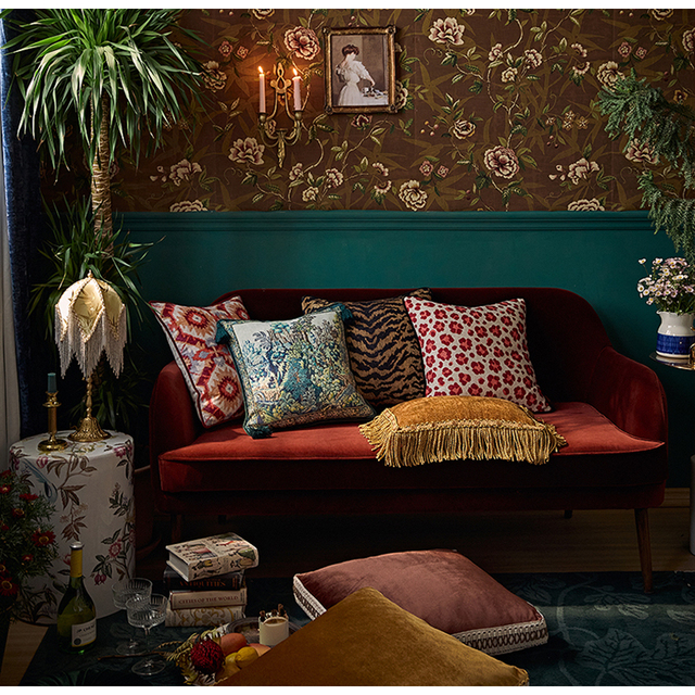 Poszewka na poduszkę lędźwiową Medicci Home w stylu retro z frędzlami - luksusowa dekoracja dla sofy, salonu lub krzesła+ mid-europejskie wzory! - Wianko - 5