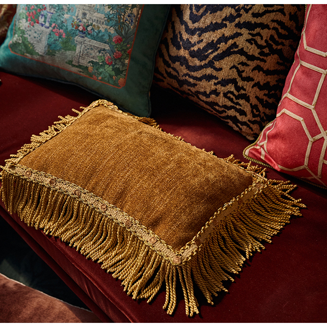 Poszewka na poduszkę lędźwiową Medicci Home w stylu retro z frędzlami - luksusowa dekoracja dla sofy, salonu lub krzesła+ mid-europejskie wzory! - Wianko - 12